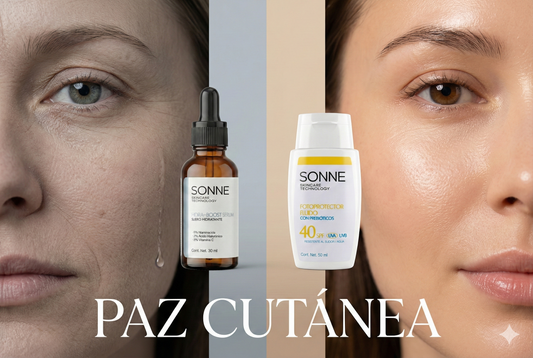 cómo reparar la barrera cutánea dañada con productos de química limpia Sonne y rutina minimalista.
