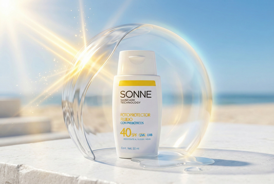 Protector solar híbrido Sonne con Tinosorb S, textura ligera invisible y protección de amplio espectro UVA/UVB