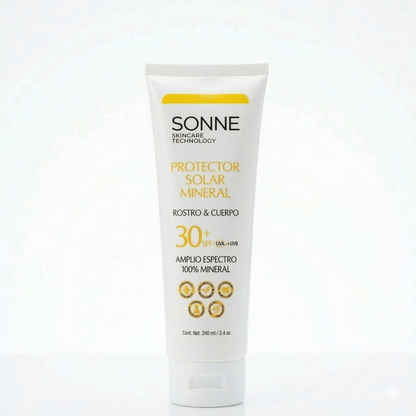 Protector Solar 100% Mineral Familiar SPF 30+: Seguro para Bebés y Arrecifes (240ml)