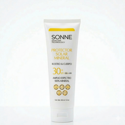 Protector Solar 100% Mineral Familiar SPF 30+: Seguro para Bebés y Arrecifes (240ml)