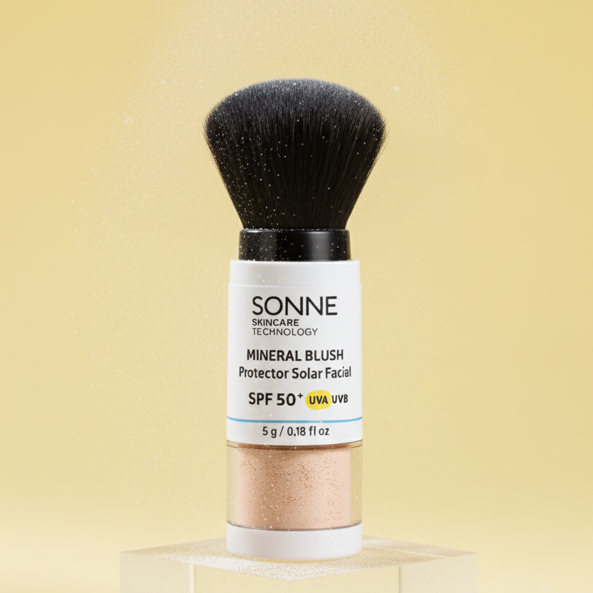 Protector solar en polvo Mineral Blush SPF 50 con aplicador de Sonne Skincare