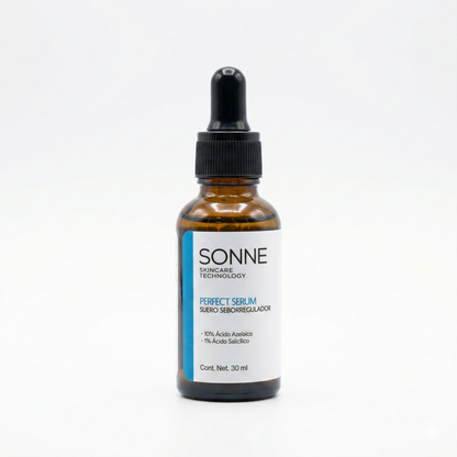Perfect Serum de Sonne Skincare con 10% Ácido Azelaico y 1% Salicílico para tratamiento de imperfecciones.